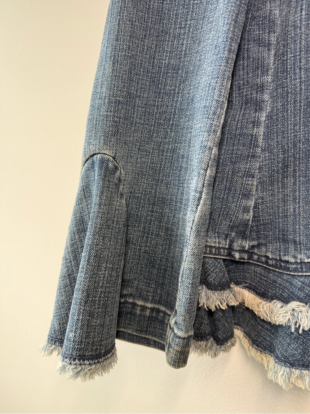 Laundry by Shelli Segal Y2K Denim Ruffle Jacket Size 10 - Picture 3 of 16